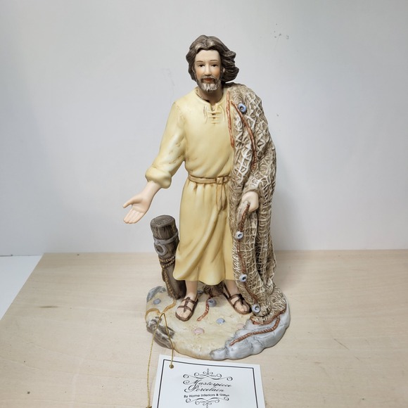 Masterpiece Porcelain The Fisherman‎ Jesus Statue Home Interiors Gift - Picture 1 of 8
